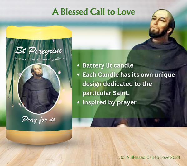 St Peregrine (Patron for Life Threatening illness) Oil and Candle Set - Image 5