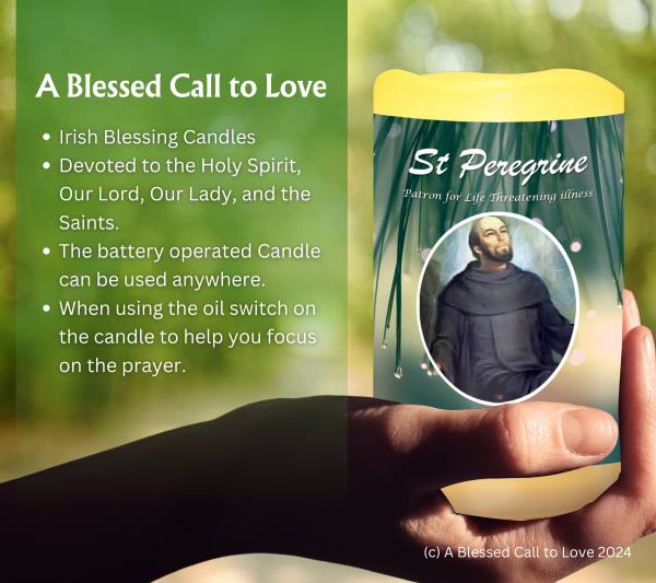 St Peregrine (Patron for Life Threatening illness) Oil and Candle Set - Image 8