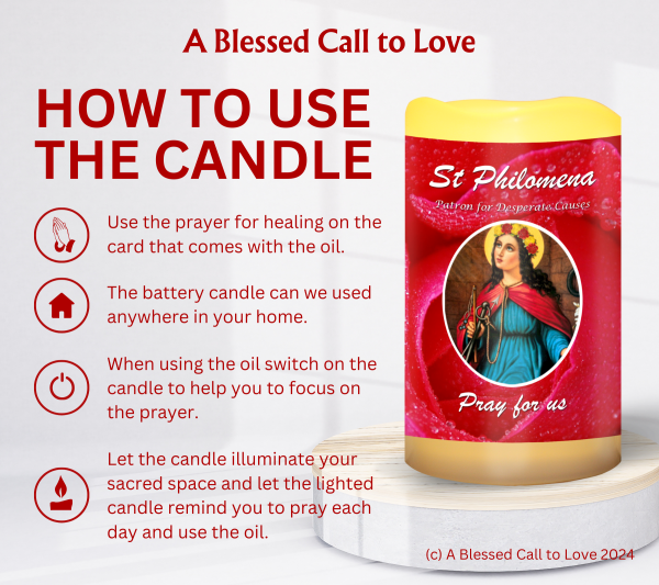 St Philomena (Patron for Desperate Causes) Oil and Candle Set - Image 10