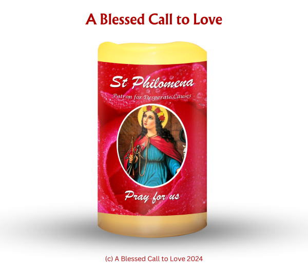 St Philomena (Patron for Desperate Causes) Oil and Candle Set - Image 2
