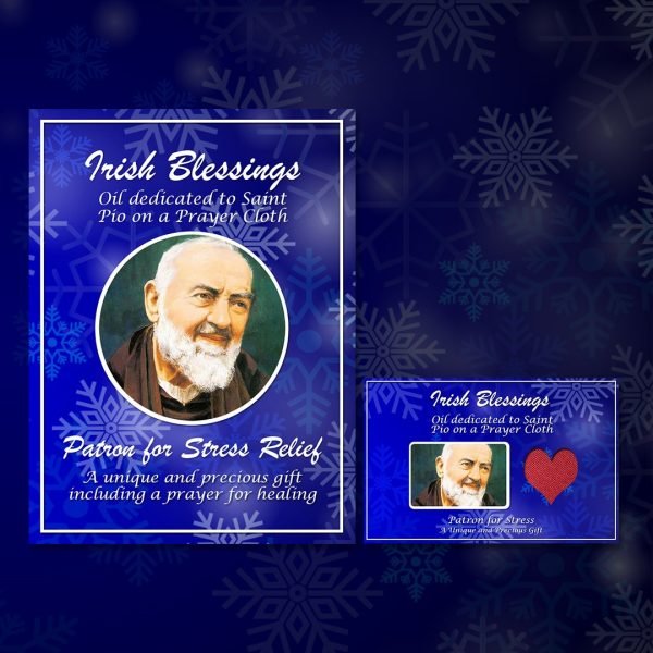 Unique Gifts | St Pio on Prayer Cloth (Patron for Stress Relief)