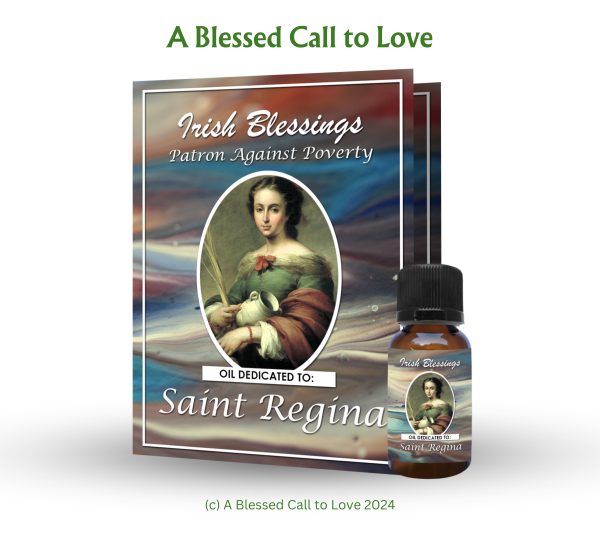St Regina (Patron Against Poverty) Oil and Candle Set - Image 3