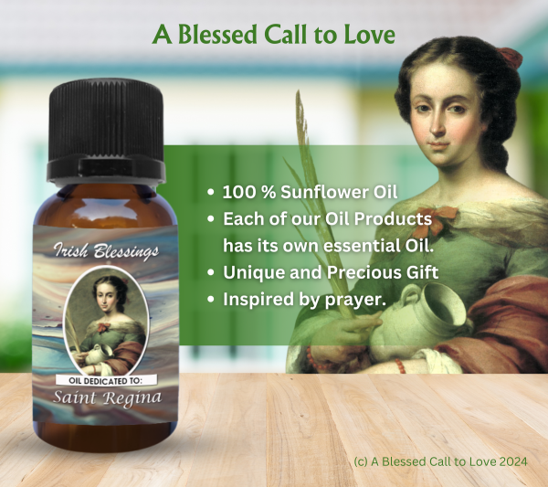 St Regina (Patron Against Poverty) Oil and Candle Set - Image 4