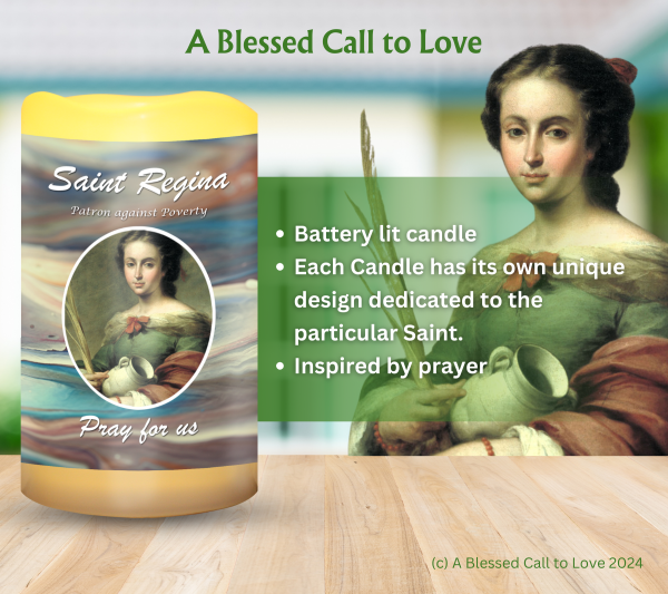 St Regina (Patron Against Poverty) Oil and Candle Set - Image 5