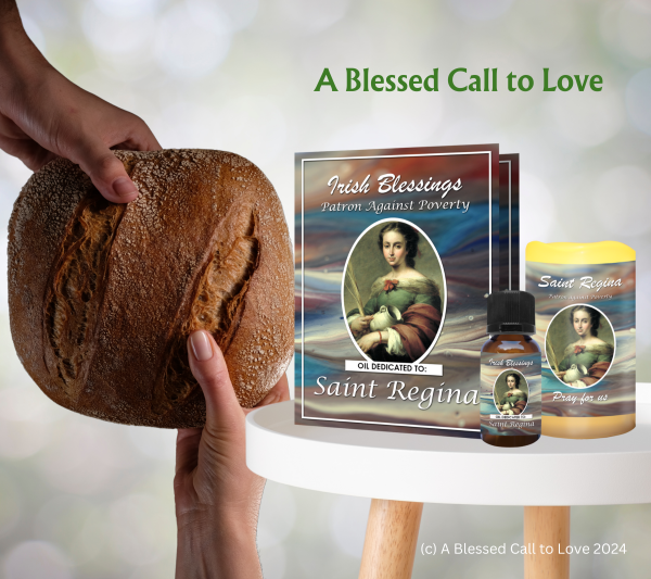 St Regina (Patron Against Poverty) Oil and Candle Set - Image 6