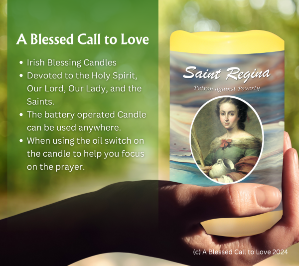 St Regina (Patron Against Poverty) Oil and Candle Set - Image 8