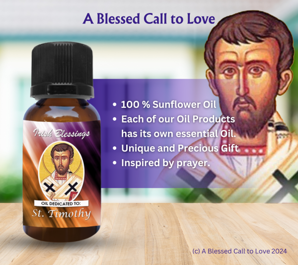 St Timothy (Patron for Stomach Problems) Oil and Candle Set - Image 4
