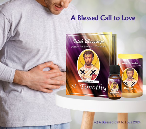 St Timothy (Patron for Stomach Problems) Oil and Candle Set - Image 6