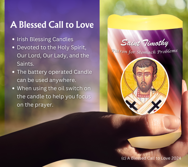 St Timothy (Patron for Stomach Problems) Oil and Candle Set - Image 8