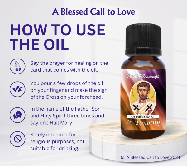 St Timothy (Patron for Stomach Problems) Oil and Candle Set - Image 9