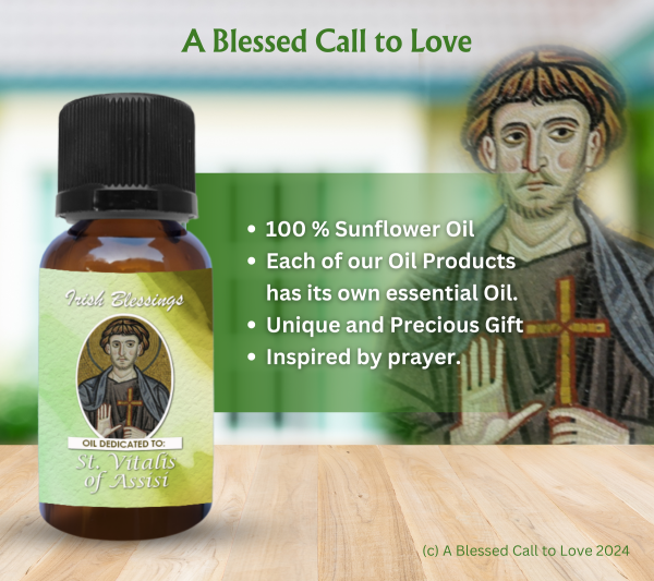 St Vitalis of Assisi (Patron for Sickness and Disease of the Genitals) Oil and Candle Set - Image 4