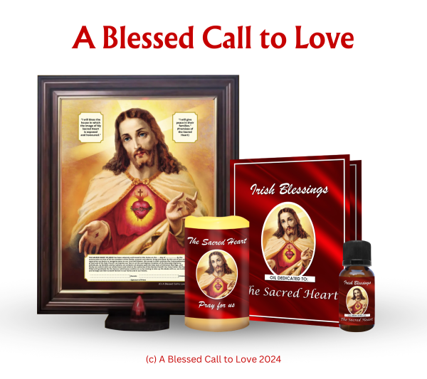 The Sacred Heart Oil and Candle Set