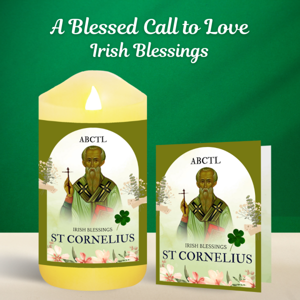 Saint Cornelius - Battery Candle and Prayer Card