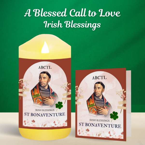 Saint Bonaventure - Battery Candle and Prayer Card