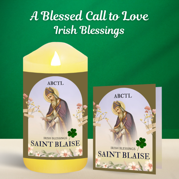 Saint Blaise - Battery Candle and Prayer Card