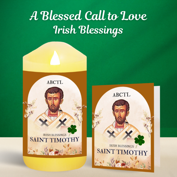 Saint Timothy - Battery Candle and Prayer Card