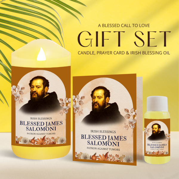 Blessed James Salomoni (Patron against Tumors) - Oil and Candle Gift Set