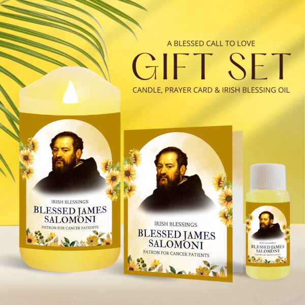 Blessed James Salomoni (Patron for Cancer Patients) - Oil and Candle Gift Set