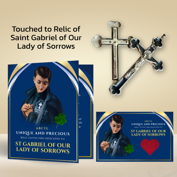 Saint Gabriel of Our Lady of Sorrows - Relic Cloth Card