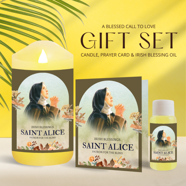 St Alice (Patron for the Blind) - Oil and Candle Gift Set