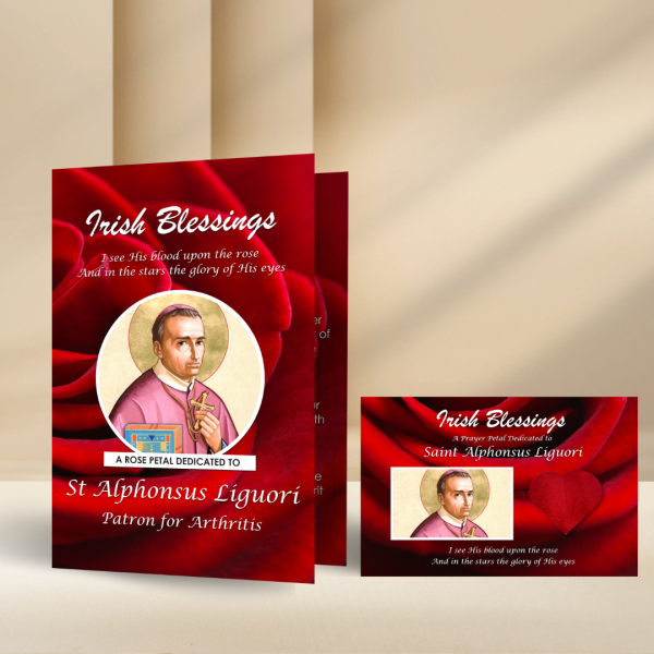 St Alphonsus Liguori (Patron for Arthritis) - Rose Petal Prayer Card