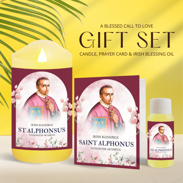 St Alphonsus Liguori (Patron for Arthritis) - Oil and Candle Gift Set