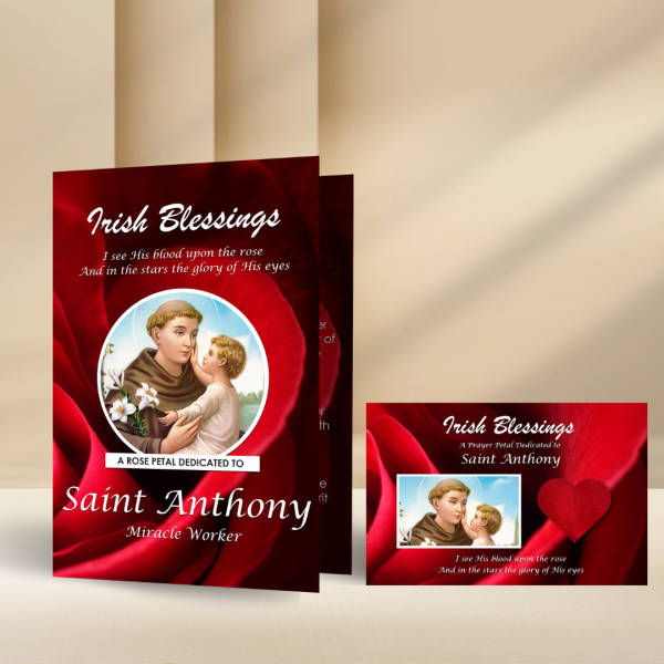 St Anthony (Miracle Worker) - Rose Petal Prayer Card