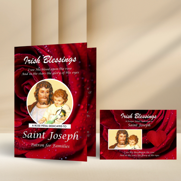 St Joseph - Patron for Families (Rose Petal Prayer Card)