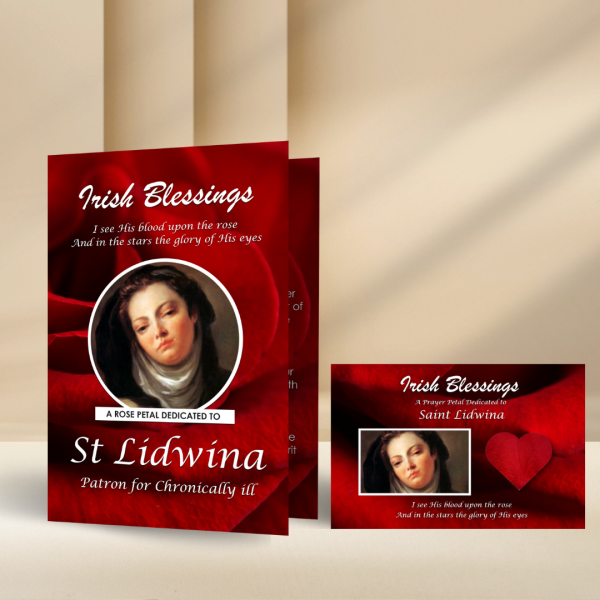 St Lidwina (Patron for Chronically ill) - Rose Petal Prayer Card