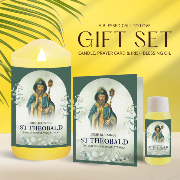 St Theobald (Patron against Panic Attacks) - Oil and Candle Gift Set