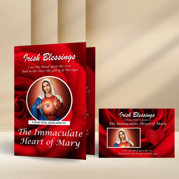 The Immaculate Heart of Mary (Rose Petal Prayer Card)